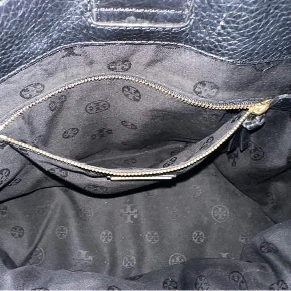 Tory Burch Large Taylor Black Pebbled Leather Tote Shoulder Bag - Picture 11 of 16